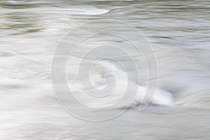 A long exposure shot of rushing water in a river