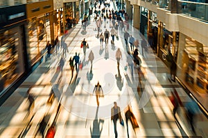 Long exposure shot of a shopping mall