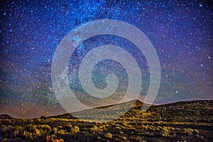 Long exposure shot at sunset in red rock canyon near las vegas