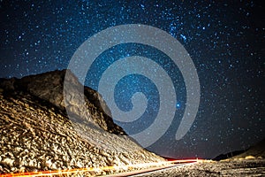 Long exposure shot at sunset in red rock canyon near las vegas