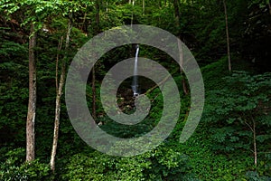 Long Exposure of a Slender Cascade Waterfall - Gauley Bridge, West Virginia