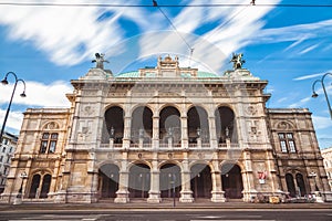 Long exposure of State Opera in Vienna Austria