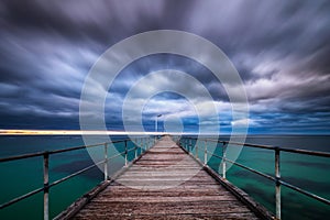 A long exposure of storm clouds on the Port Noarlunga Jetty