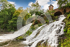 Waterfalls of Coo. Tourist attraction in the Ardennes, Belgium.