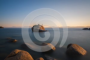 Long Exposure sunset at Bonsai Rock, Lake Tahoe