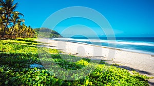 Long exposure to Grand Anse beach in Reunion Island - Touristic place - Reunion Island