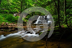 Long Exposure of Upper Falls of Left Fork Holly River - Cascade Waterfall - Holly River State Park - West Virginia