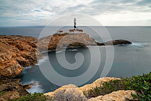 long exposure view of the Cap de Cala Figuera lighthouse