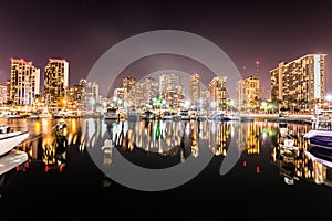 Long exposure of Waikiki skyline