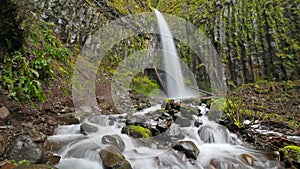 Long exposure water flowing of Dry Creek Falls in Cascade Locks Oregon 1080p