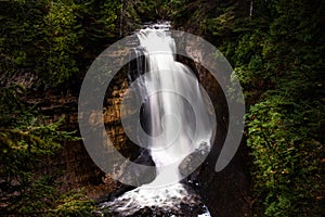 Long exposure waterfall in Munising Michigan