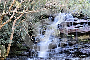 Long Exposure Waterfall Over Rocks