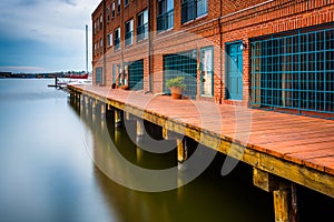 Long exposure of waterfront residences in Fells Point, Baltimore photo