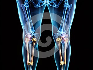 Detailed Long Exposure XRay of External Fixation for Both Legs A Comprehensive Medical Image for Research and Education photo