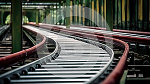 Long Factory Assembling Conveyor Belt Line, Streamlining Manufacturing, Generative AI