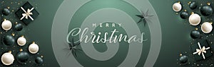Long flat lay Christmas banner for wer sites and social media.