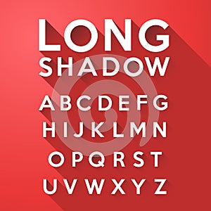 Long flat shadow alphabet