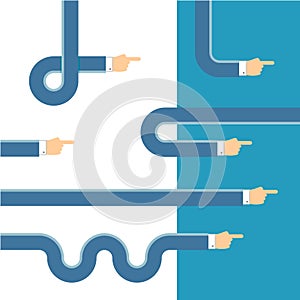 Long flat style hands set