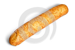 A long French baguette with a crispy crust