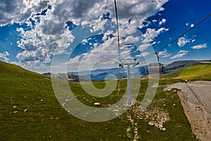 Long Funiculars ropeway line in Scenic Mountains