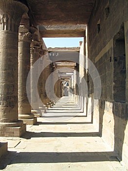 Long gallery at Temple of Philae, Egypt