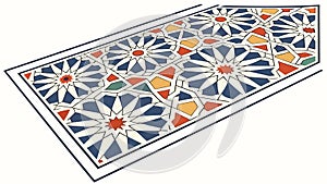 Long Geometric Floor Runner Pattern Vector, vector design Generative AI