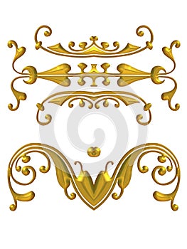 Long Gold Decorative Elements