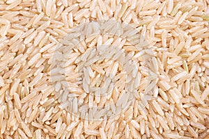 Long grain brown rice texture and pattern background