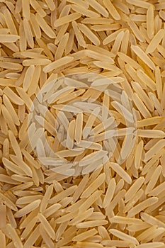 Long grain parboiled basmati rice, macro top view