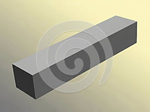 Long gray rectangular box isolated on white background