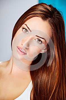 Long hair brunette woman