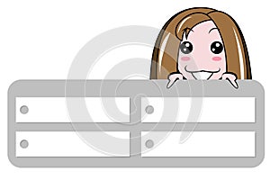 A long hair girl and check list board illustration