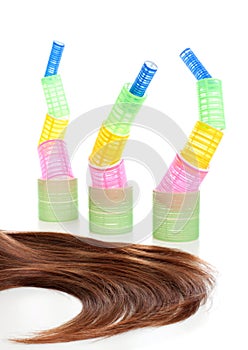 Long hair and hair curlers #5 | Isolated