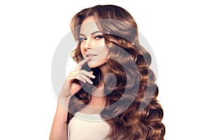 Long hair. Waves Curls Hairstyle. Hair Salon. Updo. Fashion mode