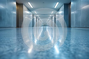 Long hallway in a modern building