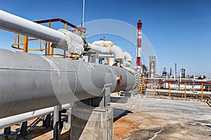 Long heat exchanger at top maintenance site of new refinery plant