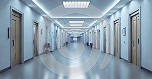 Long hospital corridor