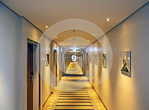 long hotel hallway