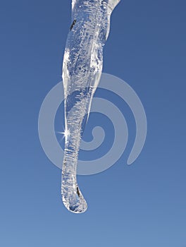 Long icicle after the bomb cyclone