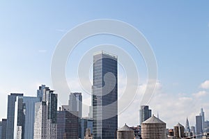 Long Island City Queens Skyline with Glass Modern Skyscrapers in New York City