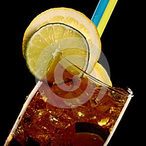 Long island fresh Coctail isolated on black