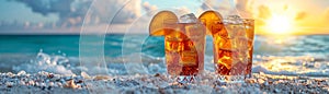 Long Island Iced Tea at a lively summer beach party