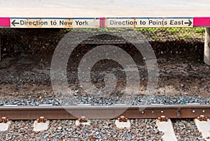 Long Island Railroad tracks directions to New York and points ea