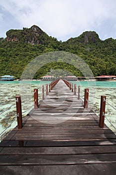 Long jetty in semporna island