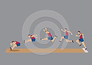 Long Jump in Action Sequential Vector Icons