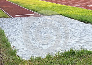 Long jump pit closeup