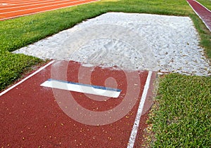 Long jump pit closeup