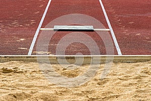 Long Jump Pit In A Stadium