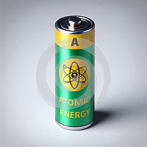 Long-lasting AA type atomic battery. AI generated