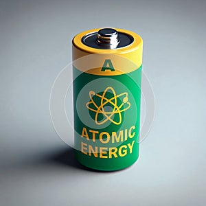 Long-lasting atomic battery. AI generated